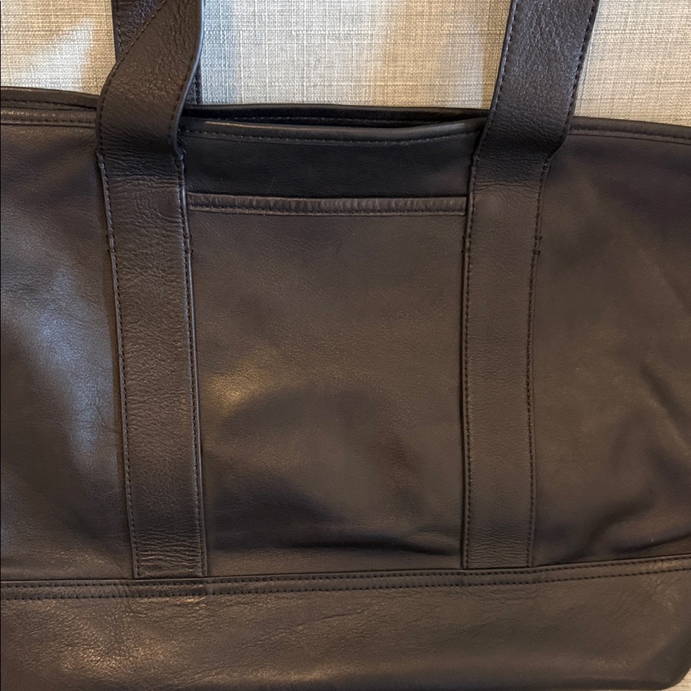 J. Crew Large Montauk Tote - Black Leather - GORGEOUS! - Picture 2 of 12